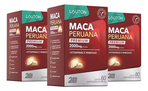 Maca Peruana 1000mg - 180 Tabs - Lauton Nutrition - Original