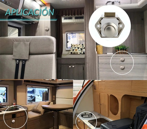 Imagen 6 de 6 de Cerradura Tirador Push Lock Mueble Motorhome Yate Casa Tuyu