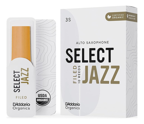 D'addario Organic Select Jazz Filed Alto Saxophone Reeds - S