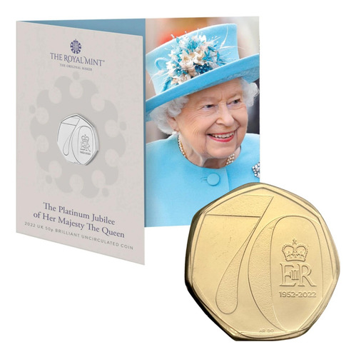 Moeda Inglaterra 70 Anos De Reinado Rainha Elizabeth Ii 2022
