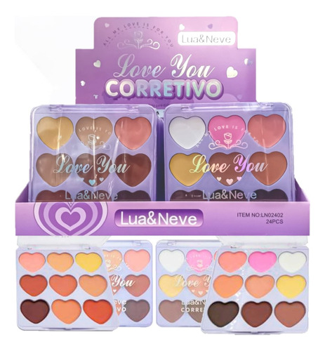 24 Paleta De Corretivo Love You Ln02402 Lua E Neve Atacado