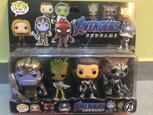Muñecos Funko Pop Avengers X4 Spiderman Hulk Ironman