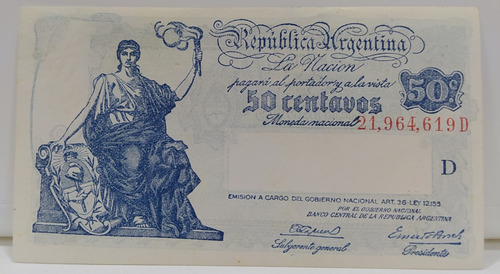Antiguo Billete 50 Centavos Progreso Bottero 1804