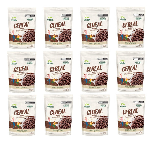 Kit 12x Cereal Matinal Chocolate Ball Vitalin 180g