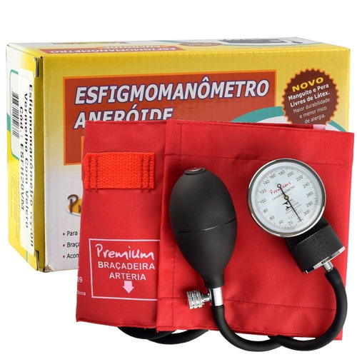 Esfigmomanômetro Adulto Vermelho - Premium