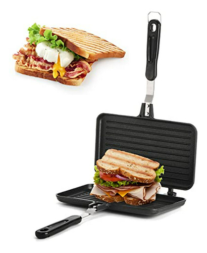 Sandwichera, Parrilla Antiadherente Panini Maker Pan Con Man