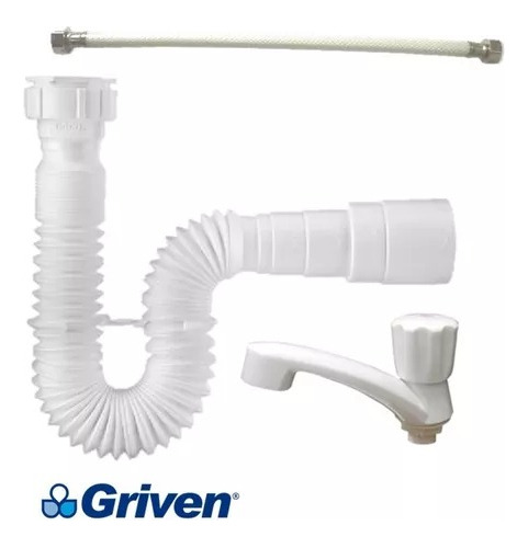 Kit Para Lavamanos Plástico Blanco Griven