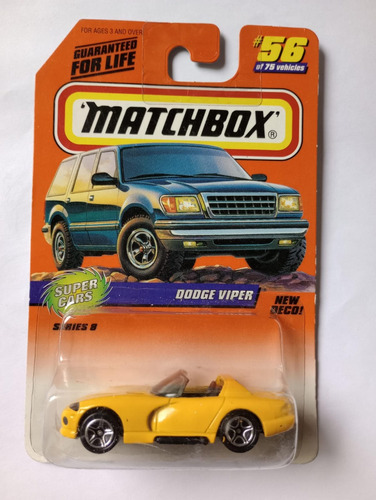 Matchbox Car Toy Metal 1998 Dodge Viper Vintage Blister