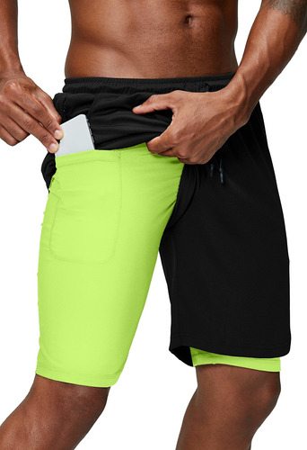 Pinkbomb Pantalones Cortos De Correr 2 En 1 Para Hombre, De.