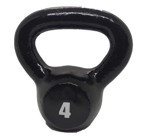 Kettlebell Pesa Rusa De Fundición De 4 Kg Negra Crossfit