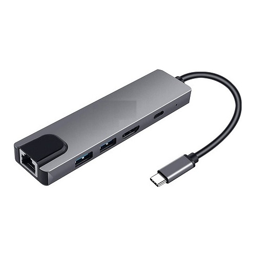 Adaptador Multifuncional Hub 5 En 1 Con Salida Tipo C