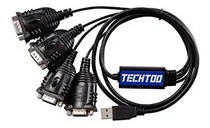 Comprar Techtoo Adaptador 4 Puerto Ftdi Chip Usb Rs232 Serial 9