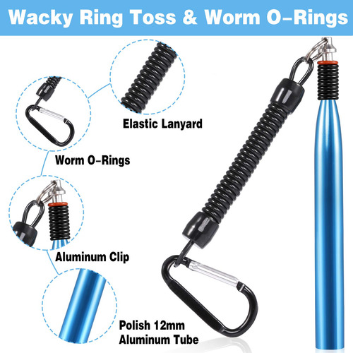 Kit De Señuelos De Pesca Plusinno Wacky Con Caja De Aparejos Kit De Señuelo De Pesca De Gusano Loco De 133 Piezas De 5.5 Pulgadas
