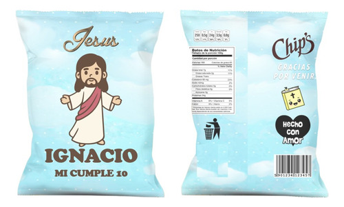 Kit Imprimible Chips Bag Bolsita Golosinas Religiosas Jesús