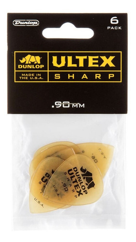 6 Plumillas Dunlop Ultex Sharp .90 433p.90 Color Amarillo/Transparente