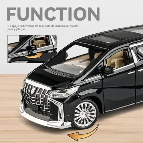 TOYOTA ALPHARD J-Colletion ミニカー Toyota Alphard Model Porta Lateral Elétrica Com Chave Remota