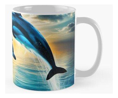 Taza X4 Delfines En La Luz Calidad Premium