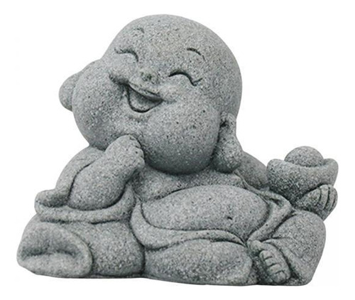 2 Bonita Estatua De Buda De Piedra , Figurita En Miniatura,