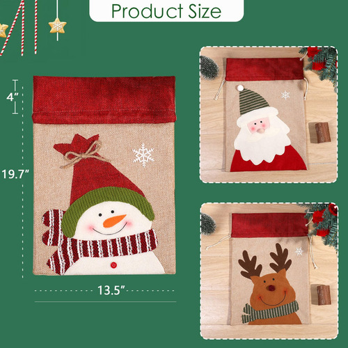 Bolsas De Navidad Con Cordón De Santa Sacks, Bolsas Grandes