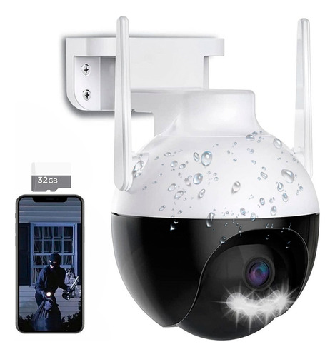 Camara De Seguridad Ptz Fh Redonda 360º Exteriores + Sd 32gb