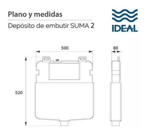 Depósito Embutir Ideal Suma 2 80000 Dual Extra Chata 8cm