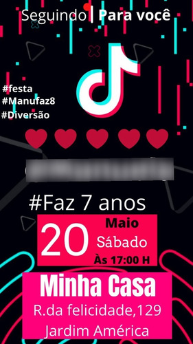 Imagem 7 de 9 de Convite De Aniversário Tik Tok Digital Whatsapp