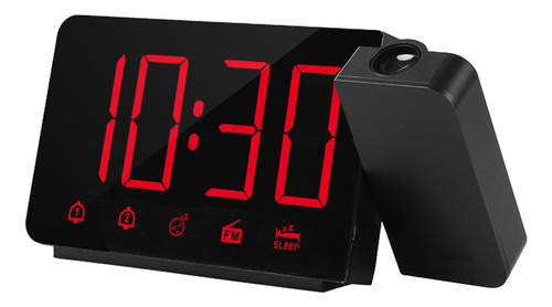 Reloj Despertador Proyección 180° Fm Radio Dual Alarma Usb 1
