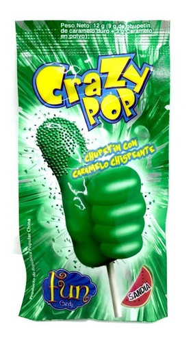 Chupetin Crazy Pop Sandia X10 Uni - Kiosco Full7x24