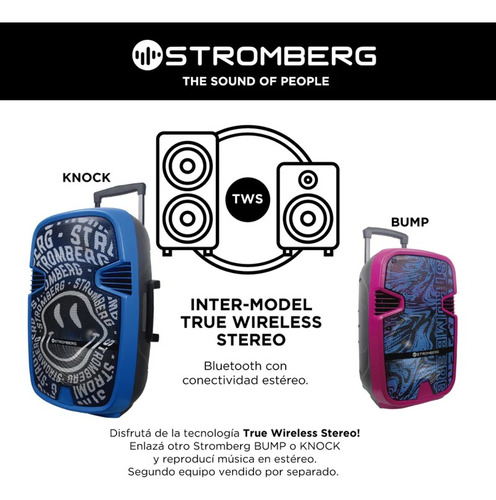 Parlante Stromberg Knock Carrito Con Batería Bt/aux 100w