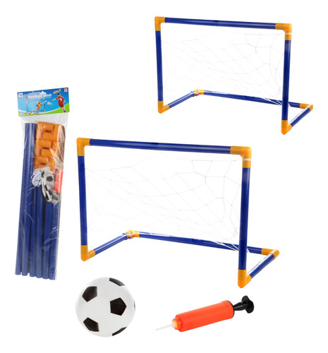 Kit 2 Traves Futebol Infantil Bola Mini Gol Rede Brinquedo