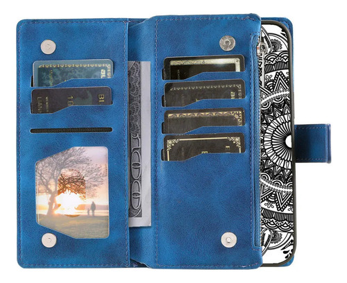 A Funda De Piel Tipo Cartera Con Estampado De Bandolera