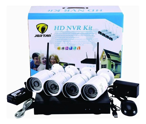 Kit NVR para 4 cámaras de seguridad, grabadora de vídeo digital Wifi
