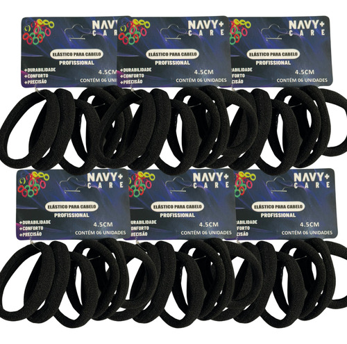 Kit 36 Xuxinhas De Cabelo Elastico De Meia Medio Confortavel Cor Preto