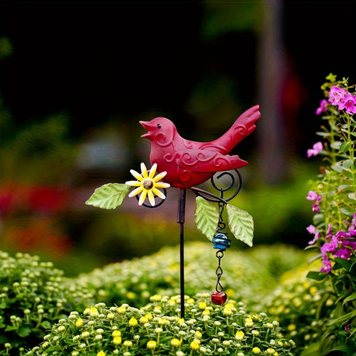 Gtx Estaca De Metal Para Jardín Con Forma De Pájaro, Modelo