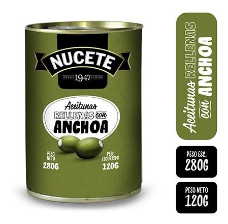 Imagen 2 de 3 de Combo Aceitunas Rellenas De Anchoa Lata 280 Gr X 3