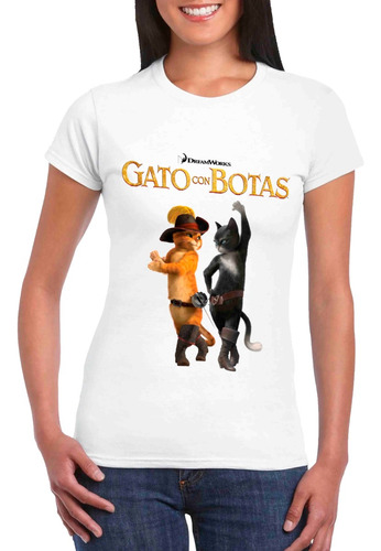 Playeras Alusiva De Gato Con  Botas Y Kitty-0003