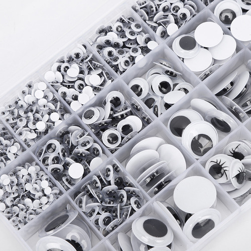 Qy Diy Toys Moveable Eyes 1 Autoadhesivo En Blanco Y Negro