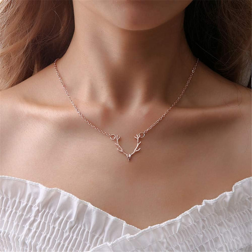 Gargantilla Ailiessy Con Astas De Ciervo, Collar Con De De