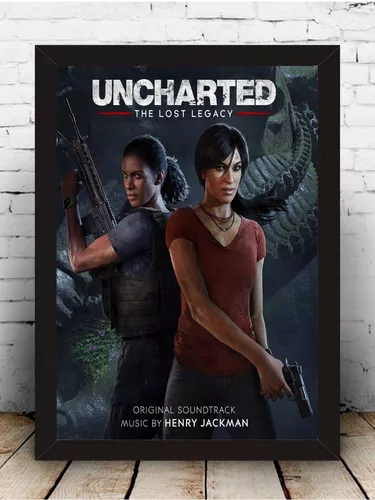 Quadro Uncharted Fora Do Mapa Filme 2022 Pôster C Moldura A3