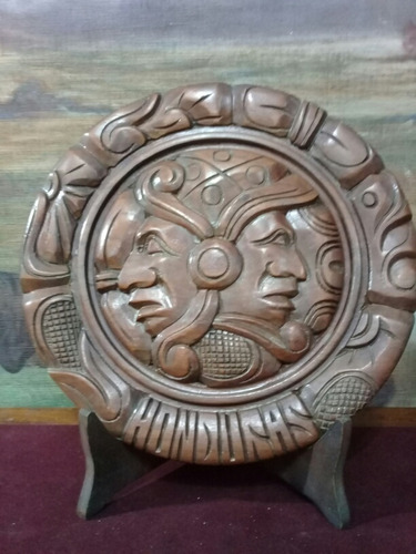 Plato Decorativo Hondureño Tallado En Madera