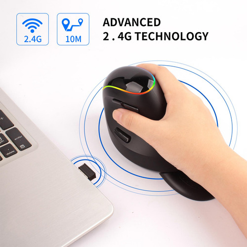 Wireless Mouse Vertical With Scroll Wheel 6 Lighting 3200