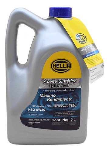 Aceite Para Motor Hella Multigrado Sintetico 5w30api Sn (5