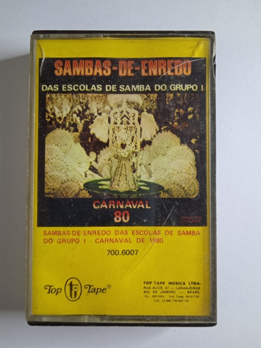 Sambas De Enredo Carnaval Año 1980 Casete Original