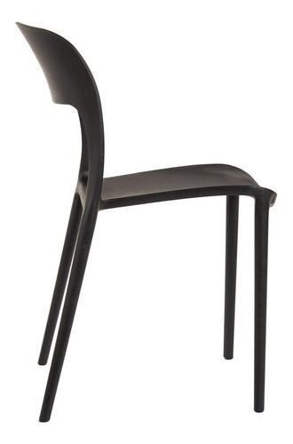Imagen 3 de 7 de Pack De 4 Sillas De Comedor Nina Apilable Reforzada Color De La Estructura De La Silla Negro