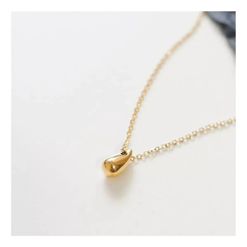 Collar De Clavícula Con Forma De Gota De Agua De Acero De Ti