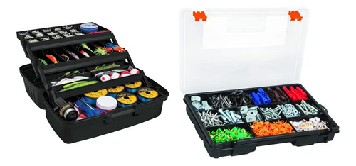 Caja Para Pesca Y Organizador Compartimentos Negro