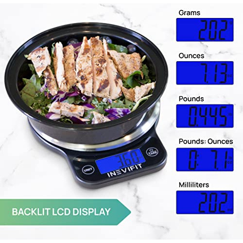 Bscula Digital Cocina Inevifit 13 Lbs Negra
