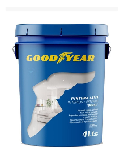 Pintura Latex Goodyear Blanco Mate Interior Exterior 4 Lts