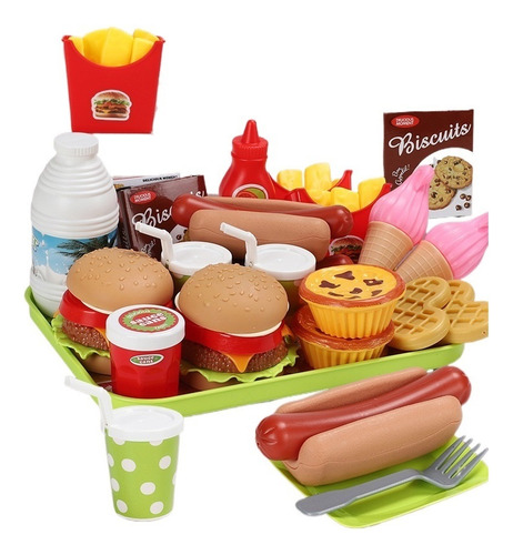Juguetes Comida Set Hamburguesa Accesorios Cocina Alimentos