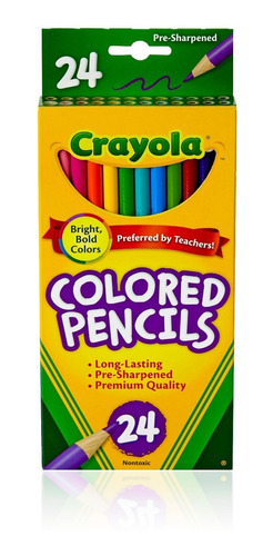 Lápices Dibujo Crayola Largos Tienda Oficial X 24 Colores
